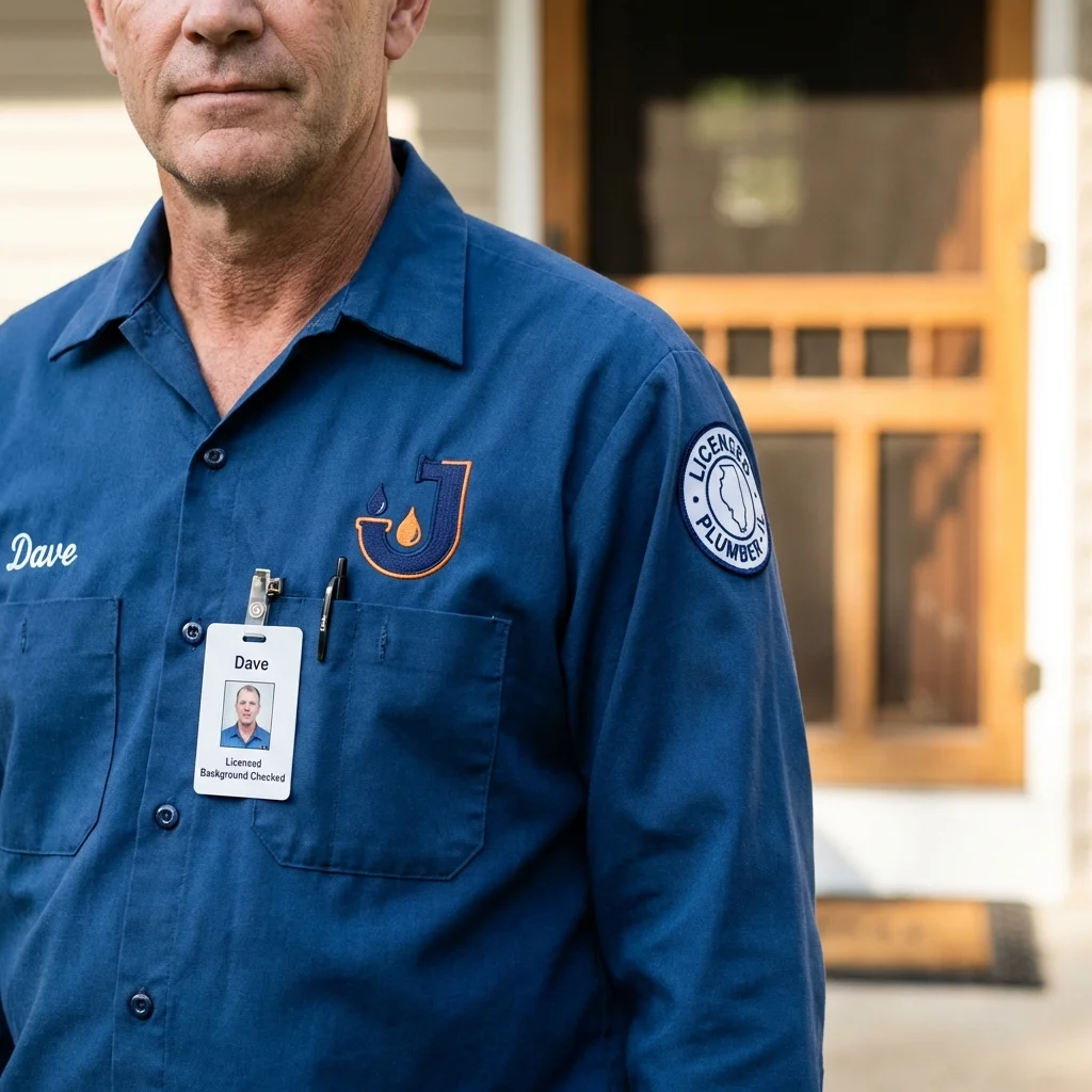 Licensed plumber showing ID badge in Whitesburg, KY
