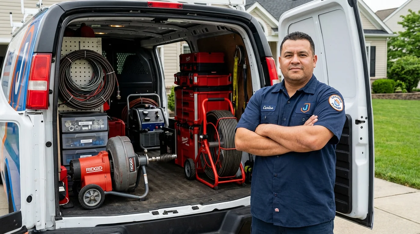 Professional drain cleaning equipment and Johns Plumbing LLC plumber in Whitesburg
