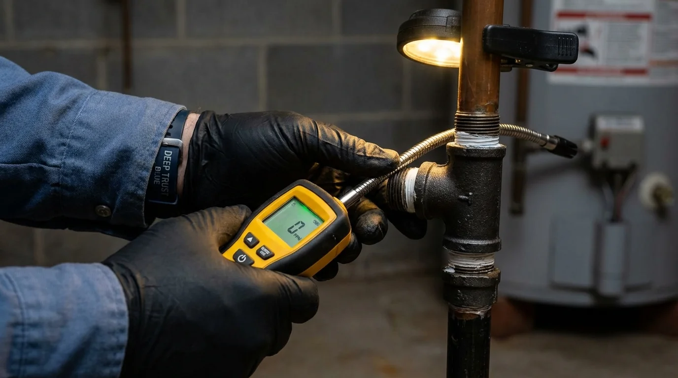 Gas leak detection with electronic sniffer by Johns Plumbing LLC in Whitesburg