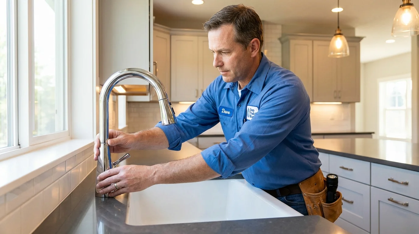 Kitchen faucet installation by Johns Plumbing LLC in Whitesburg
