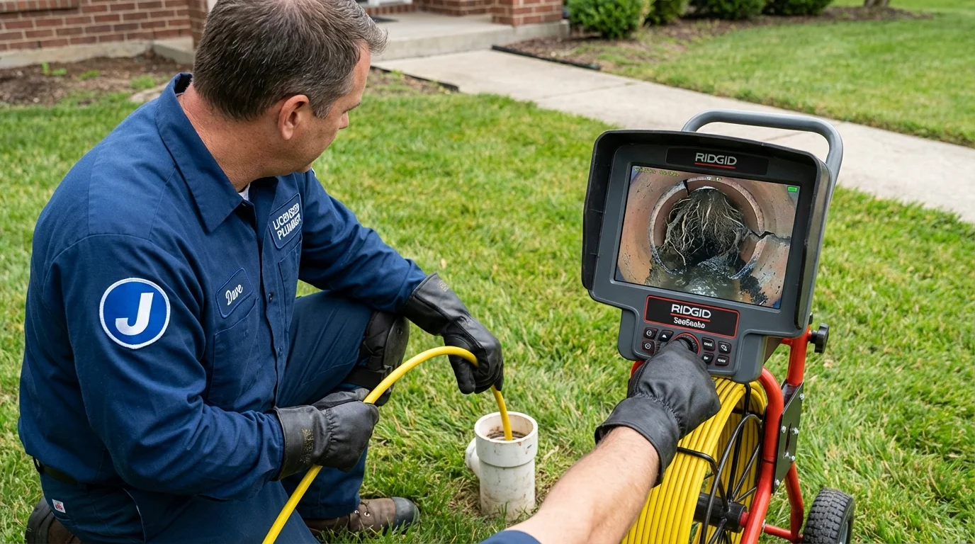 Sewer camera inspection being performed by Johns Plumbing LLC in Whitesburg